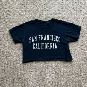 Brandy Melville John Galt Navy Blue Graphic Tee (one size)